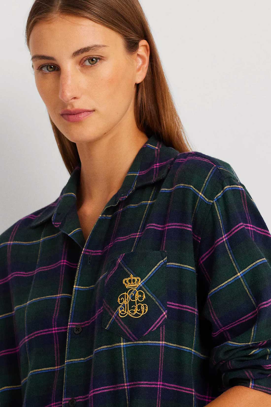 Camicia da notte lunga scozzese Ralph Lauren